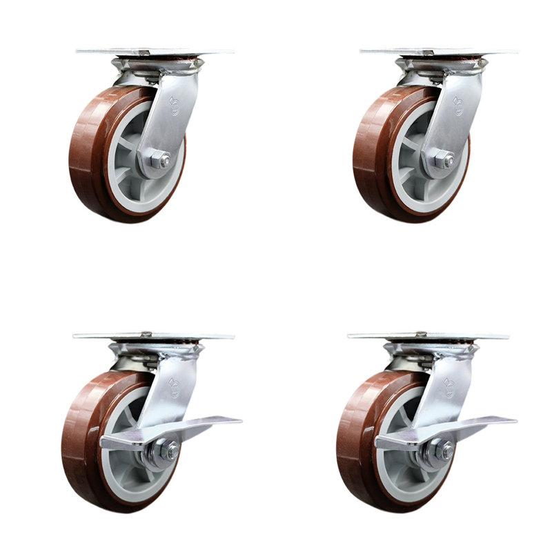Ensemble de 4 roulettes en polyuréthane