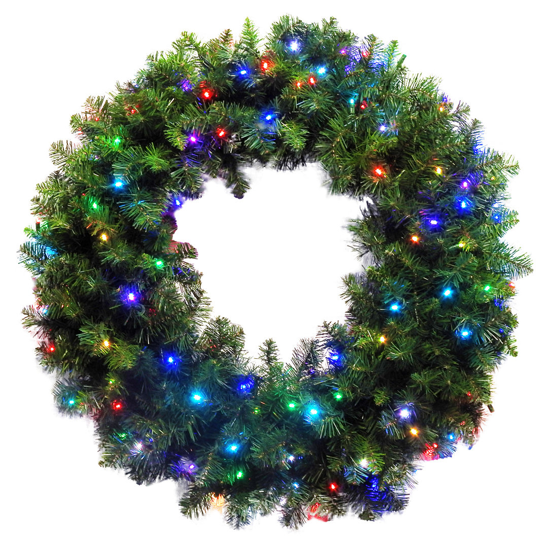 Lighted Polyvinyl Chloride (PVC) Wreath Holidynamics, Inc