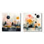 Daijaun - Ensemble de 2 carrés d'art mural abstrait en métal-102677304