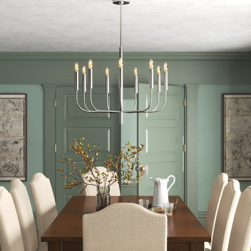 Tedder 9-Light Chandelier, Polished Nickel