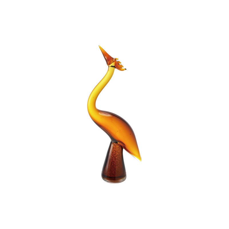 Hand-Blown Glass Crane