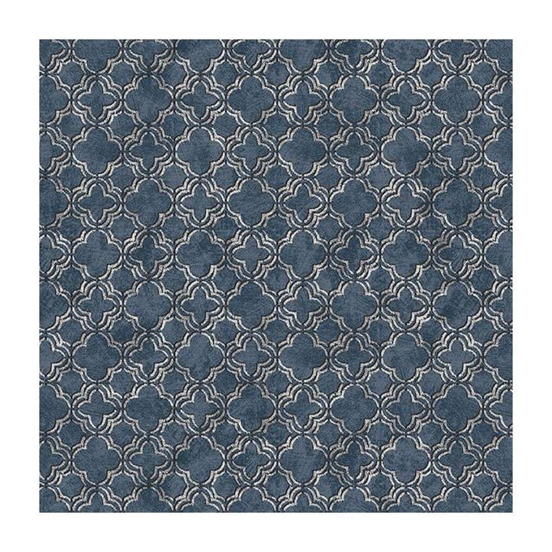 Rouleau de papier peint L 33 pi x l 21 po, Bleu / Argent