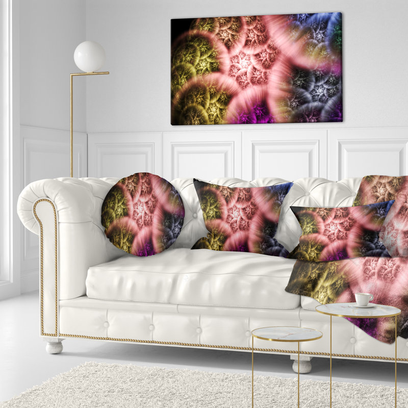 Coussin lombaire abstrait avec nuages, Brun