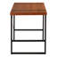 Bureau d'ordinateur, pour bureau à domicile, pour ordinateur portable, 122 cm (48 po), plateau en stratifié brun, structure en métal noir-330438299