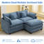 Canapé modulaire rembourré en chenille avec repose-pieds Chenille-963855008-963855013