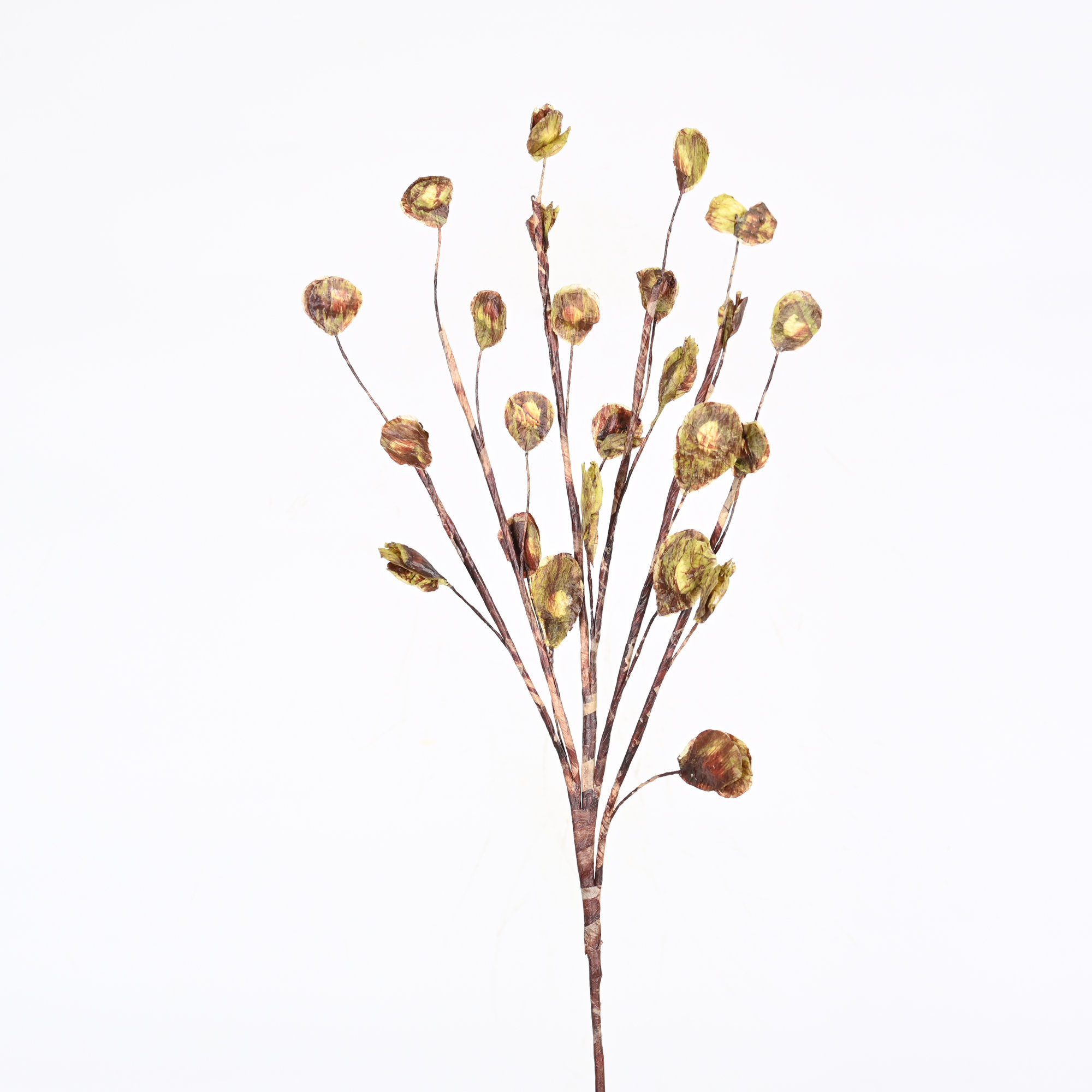 31" H Artificial Fall Autumn Foliage Blossoms Cluster Bush Stem For Vase Filler Thanksgiving Day Home Party Decor, Green