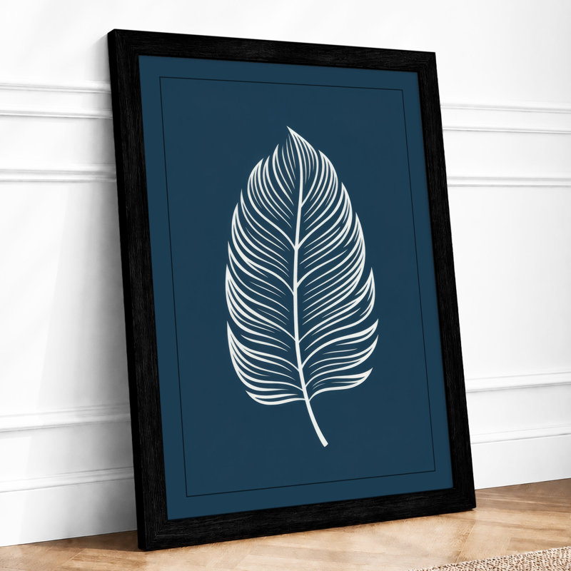 Feathered Leaf Study Botanical - Print, A1 - 84.1 x 59.4 cm, Black
