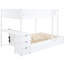 Lit simple superposé simple avec lit gigogne, rangement pour bureau blanc