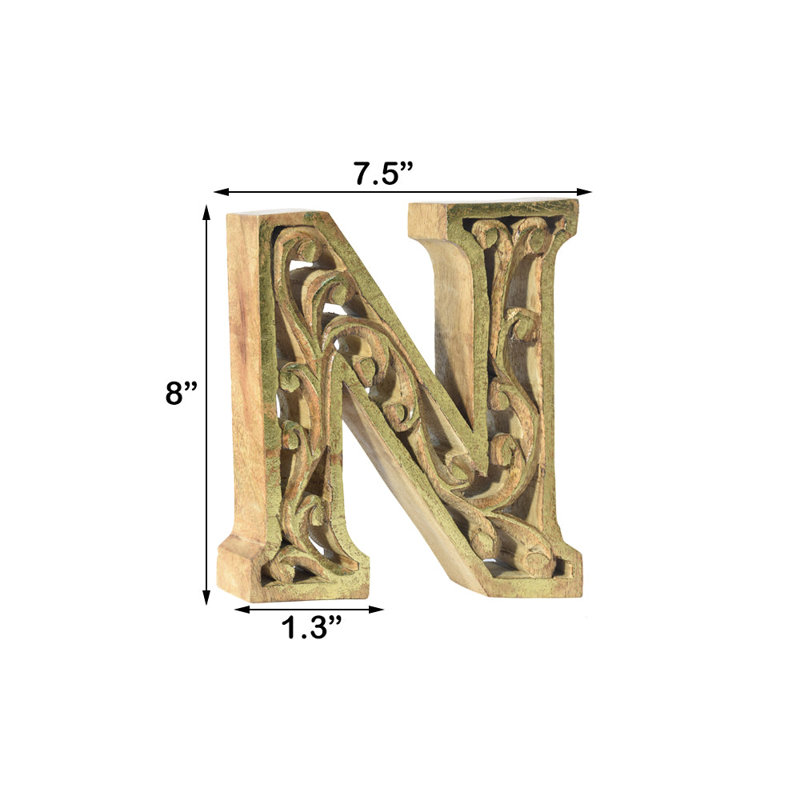 Eastford Text & Numbers Letter Block, N, Gold