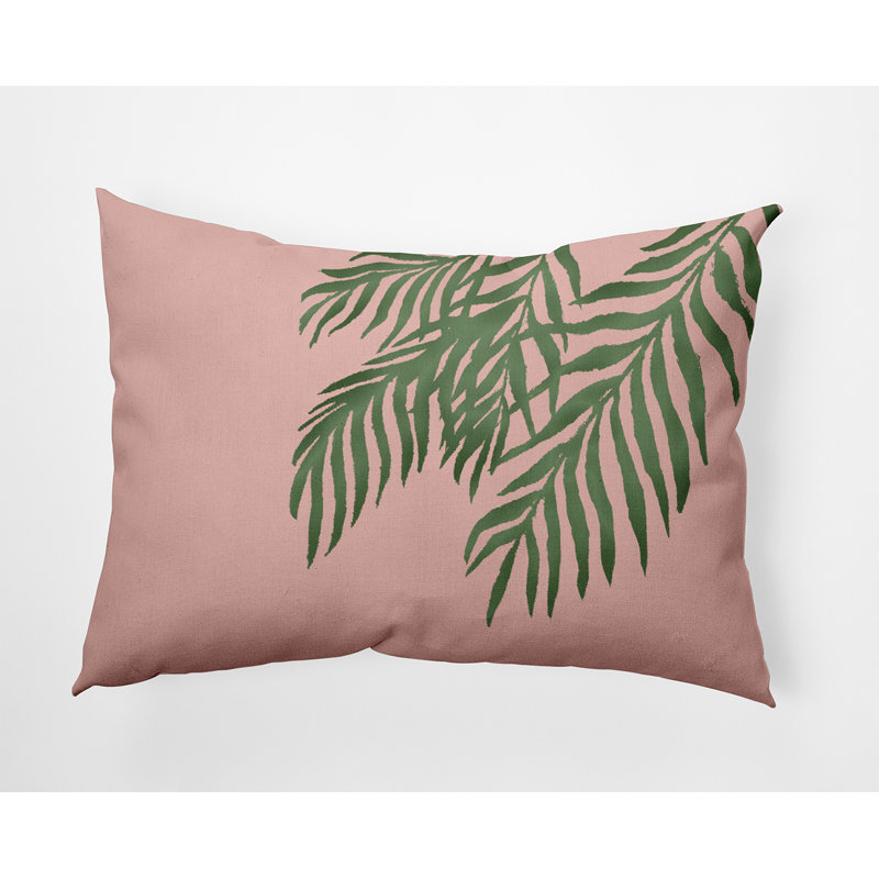 Outdoor Reversible Throw Pillow, Pink/Green Floral