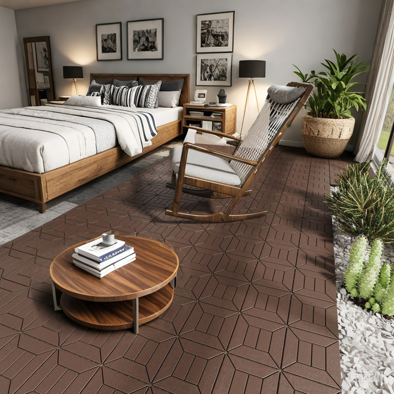 DIY Module Interlocking Decking Tiles Floor Tile, Brown