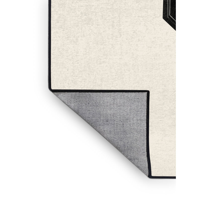 Tapis géométrique noir lavable à la machine Wimberley Alien, 6 x 9