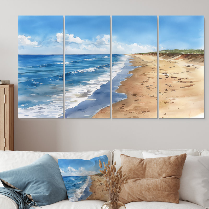 Italian Beachside Shores - Ensemble de décoration murale plage, H 32 po x l 64 po