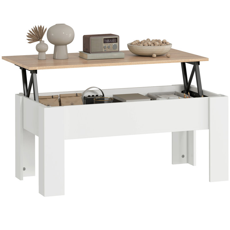 Floyed Lift Top Four Leg Coffee Table with Storage