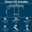 Wall Mounted Closet Organizer System Kit With Expandable Expandable Hanging Rod