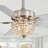 Darisha  52" 2-Light Crystal Ceiling Fan with Remote, Classic,Traditional,Office, Living Room, Family Room, Dining Room, Bedroom