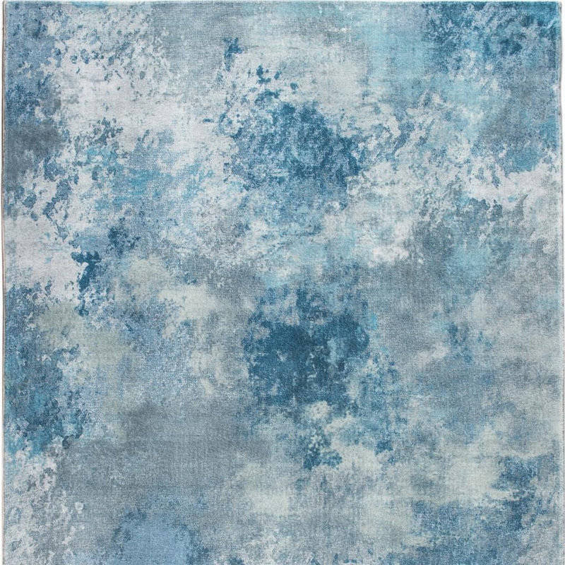 Tapis bleu et blanc Sky, Rectangle 5 pi x 8 pi