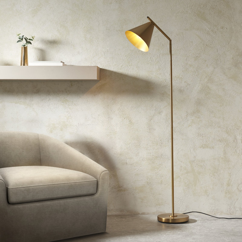 Abdiaziz 130.5cm Task Floor Lamp, Gold, Gold