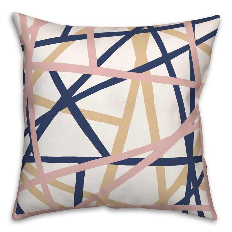  Mod Crossing Lines Square Pillow Cover & Insert