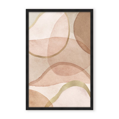 Blush and Brown Abstract by Kathrin Pienaar - Framed Artwork on Paper