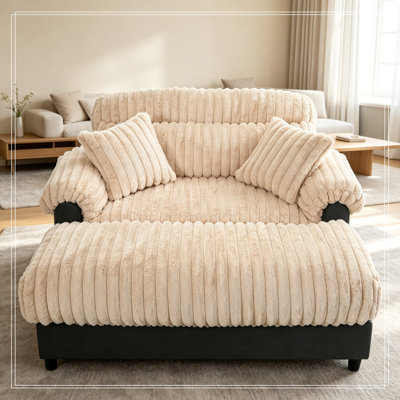 Chaise Lounge Sofa with Two Throw Pillows