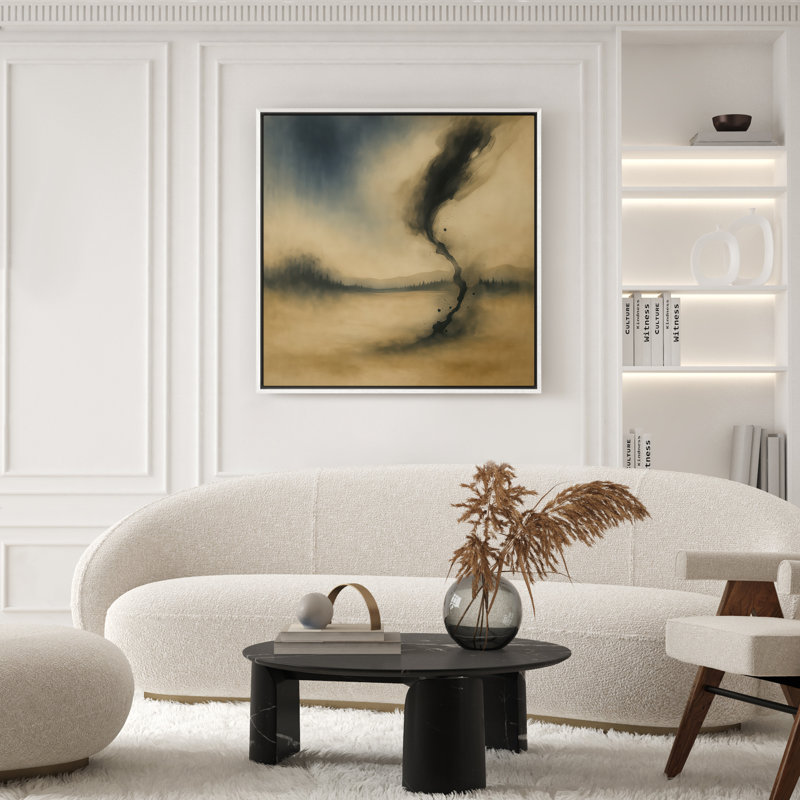Art mural encadré abstrait rétro antique classique pour chambre à coucher, H 16 po x l 16 po, Blanc