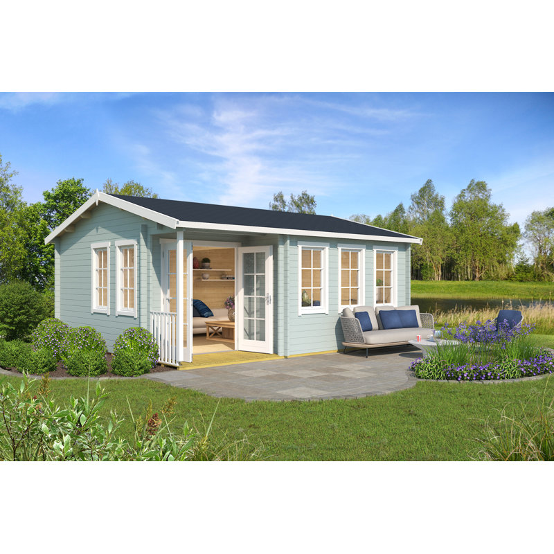 Lasita Sri Lanka 18.5 x 16 Ft. Apex Roof Premium Log Cabin With Tempered Double Glazing (44mm)