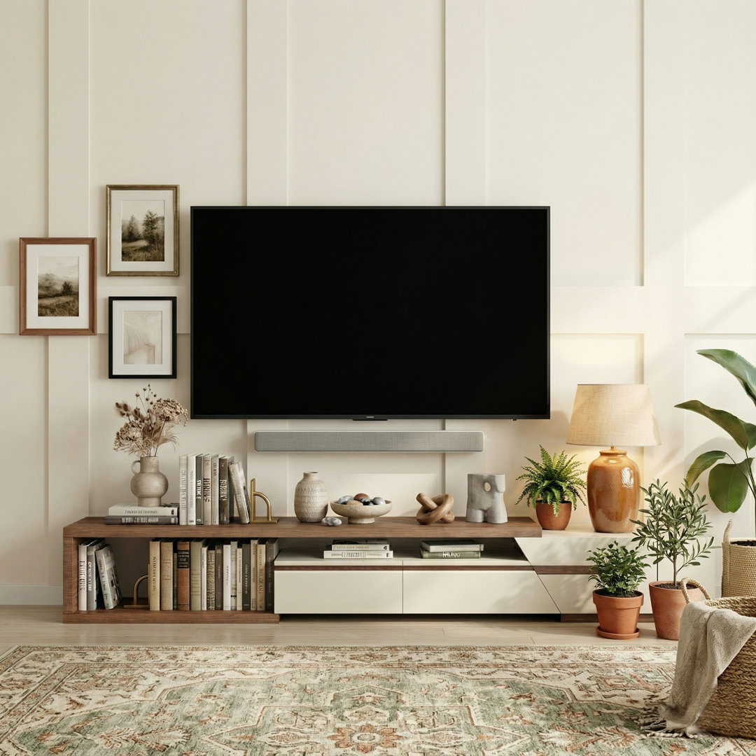 Tressler 78.74''-106.29'' Solid Wood Extendable TV Stand, Wood Media Console With 3 Drawers 1 Storge, No-Assembly Required Brayden Studio®