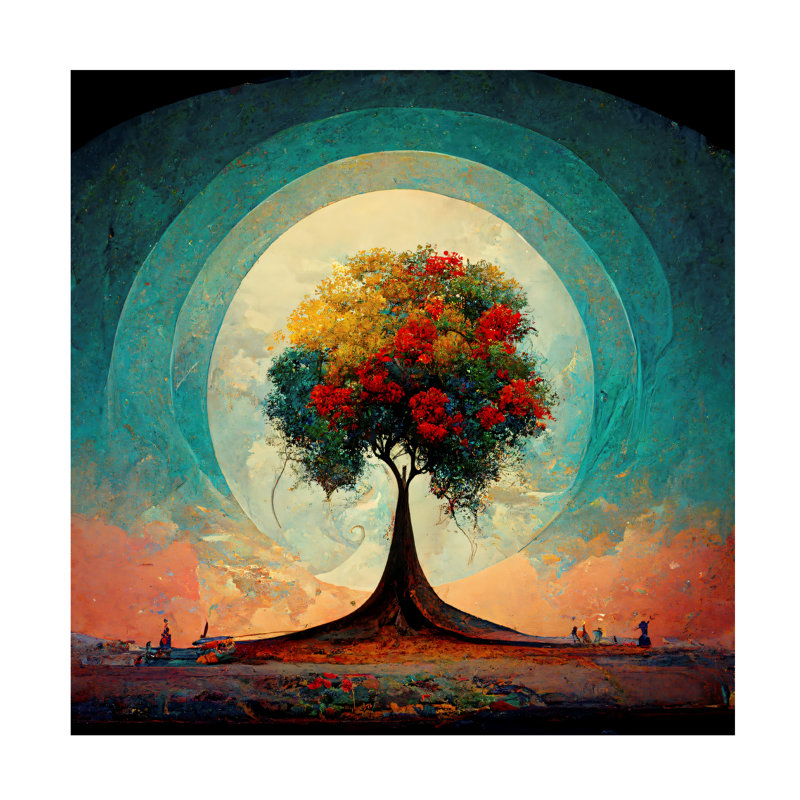 Art sur toile Ray Heere Tree of Life 8, H 14 po x l 14 po x P 2 po