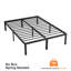 Structure de lit double en acier noir avec rangement sous le lit, sans sommier tapissier-1038563772