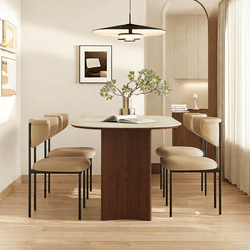 Ensemble de table de salle à manger Rock Plate, H 29,52 po x L 62,99 po x l 31,49 po, 5
