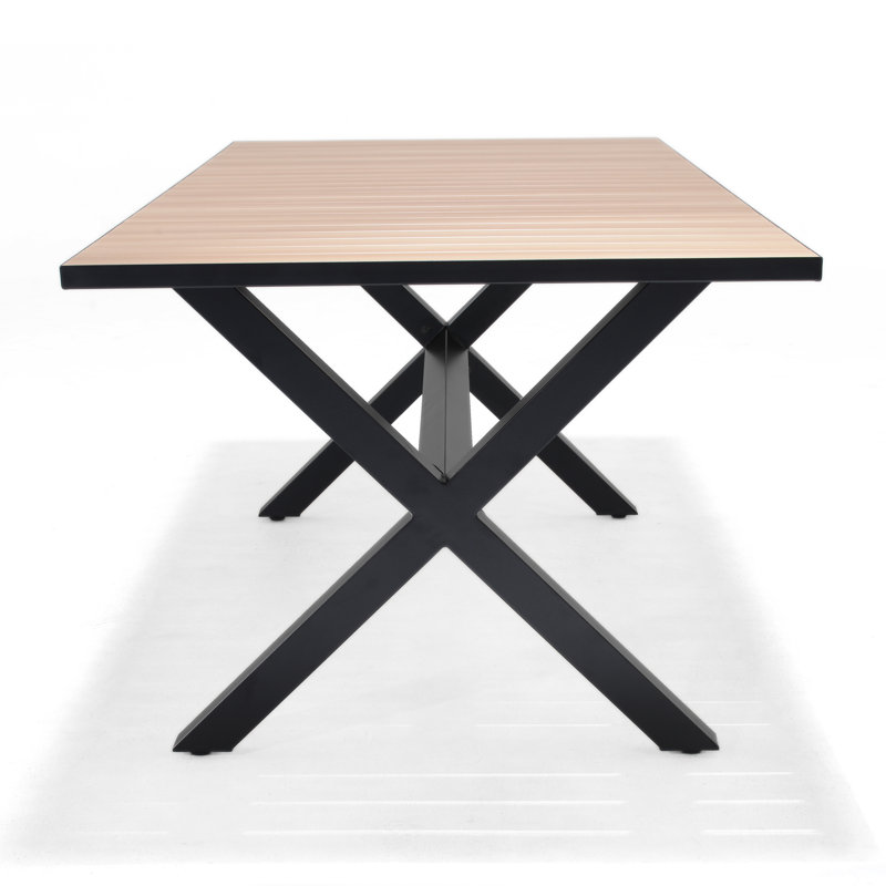 LifestyleGarden Bora 100% Maintenance Free Aluminum Outdoor Patio Black Dining Table