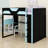 Multifunctional Wooden Loft Bed Featuring Desk, Wardrobe, Shelves, USB & RGB Lighting-1407355976