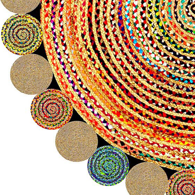 Premium 3D Printed Round Carpet, 63 in Diameter, 100% Polyester, 650 g/m², 0.3 in Pile Height | Antibacterial & Non-Slip Underside | Machine Washable (30-40°F) | Perfect for Living Room, Bedroom, & Kids' Play Areas