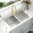 33" W x 22" L Drop-in Stainless Steel Kitchen Sink, 50/50 Double Bowl 16-Gauge Stainless Steel Sink with Sink Grid, Strainer and Roll-up Rack-130071076