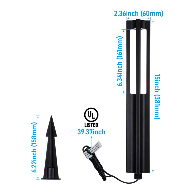 5CCT LED Path Light, 12-24V AC/DC Low Voltage Landscape Lighting, Black Finish, 5CCT
