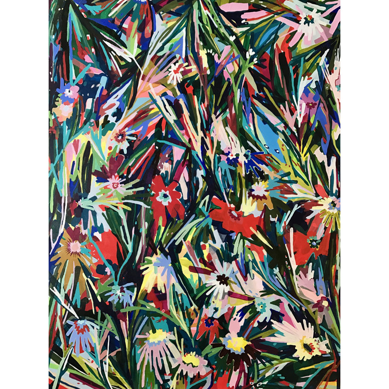 «Seeking Sun» par Mary Sullivan - Peinture, H 32 po x l 24 po, Toile tendue