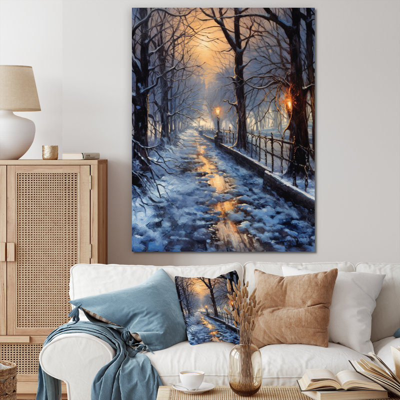 Alley of Trees In The Park II, reproduction d'art sur toile, 40" H x 30" W, Toile tendue
