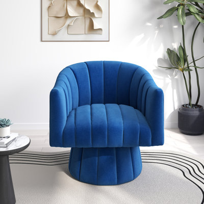 Ghinita Velvet Swivel Barrel Chair