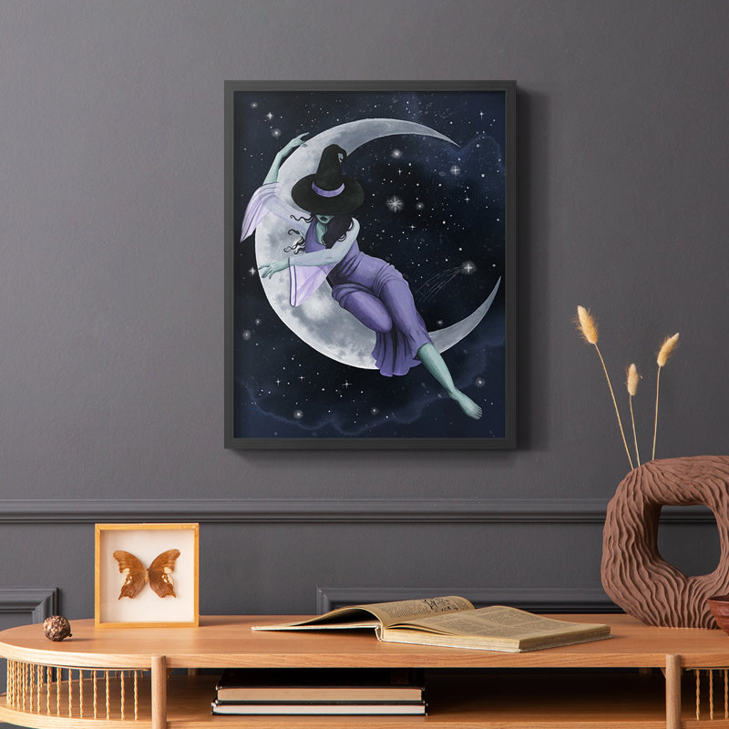 Star Sorceress II Framed Print - Solid Wood, 20" H x 16" W, Black Single Picture Framed