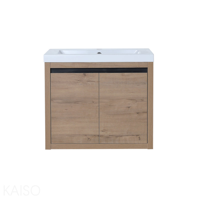 Armoire de salle de bain murale Basilio, Blanc / brun