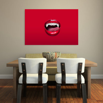 Red Vampire Lips Braces Colorful Modern