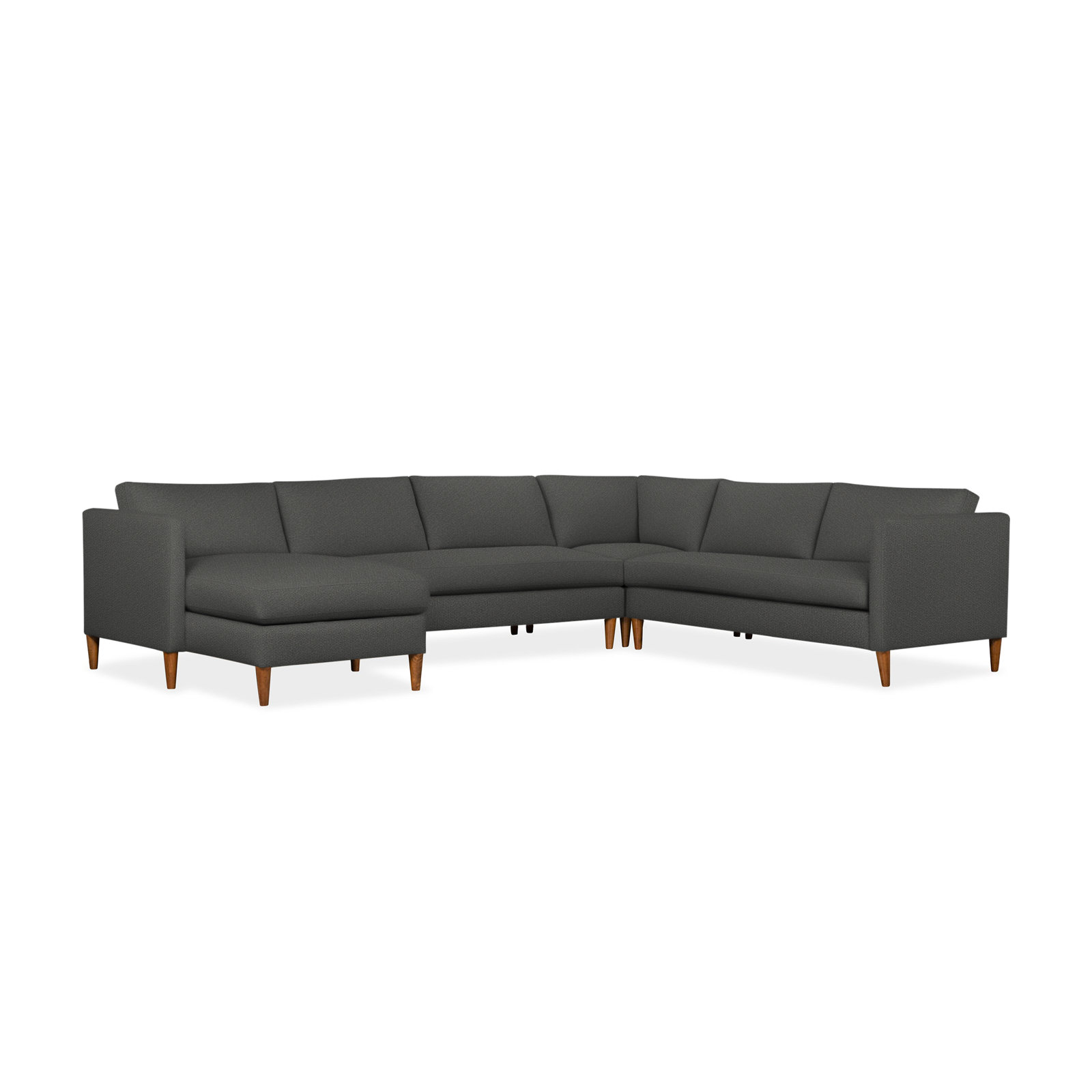 Clifford Chaise Sectional, Davis Smoke Bouclé, Left Hand Facing
