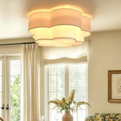 3 - Light Tiered Shade Flush Mount Ceiling Light