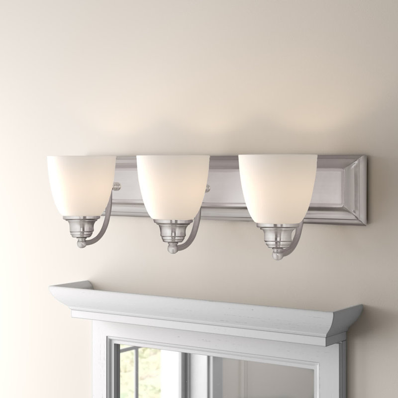 Éclairage pour salle de bain 3 lumières à intensité variable Amerion, Nickel brossé