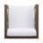 Bea Outdoor Club Chair, White Cushions, X Back Design Weathered Gray
