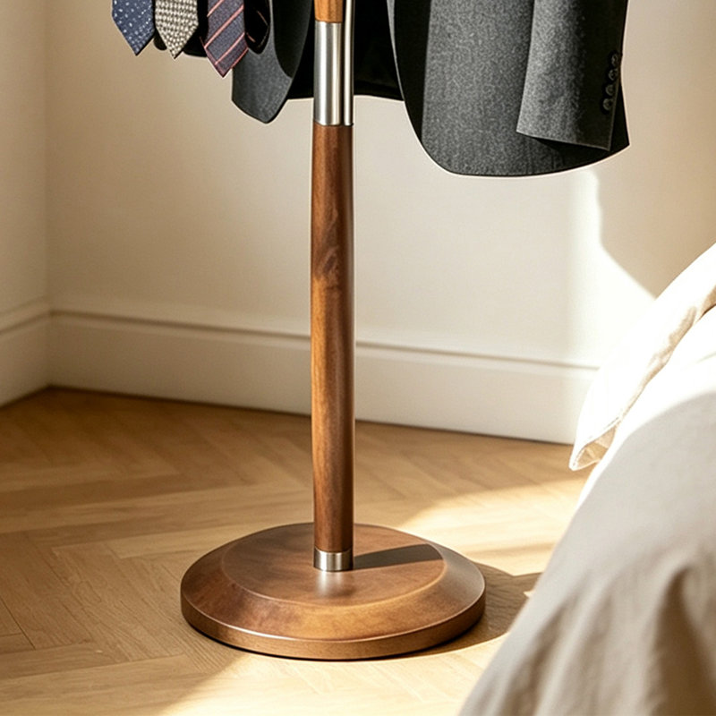 Valet de chambre en bois de frêne et métal pour ranger les costumes