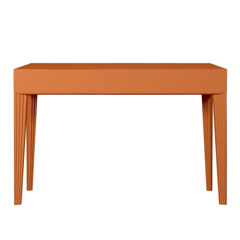 Barcelona Solid Wood Writing Desk, Citrus Orange