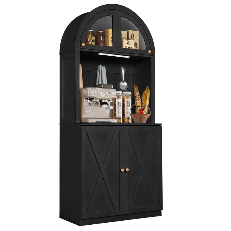 Armoire de rangement en bois 71 po, Noir