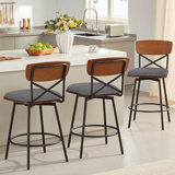 Modern Farmhouse Swivel Bar Stools Set Of 3